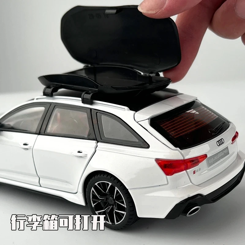 1:24 Audi-RS6 Quattro Station Wagon Alloy Sports Car Model Diecast Sound and Light Metal Racing Car Model Simulation Kids Gifts