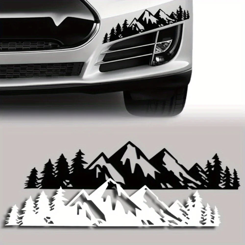 Autocollants extérieurs de voiture forêt neige montagne style décalcomanies personnalisées voiture mode décoration autocollants accessoires décoratifs