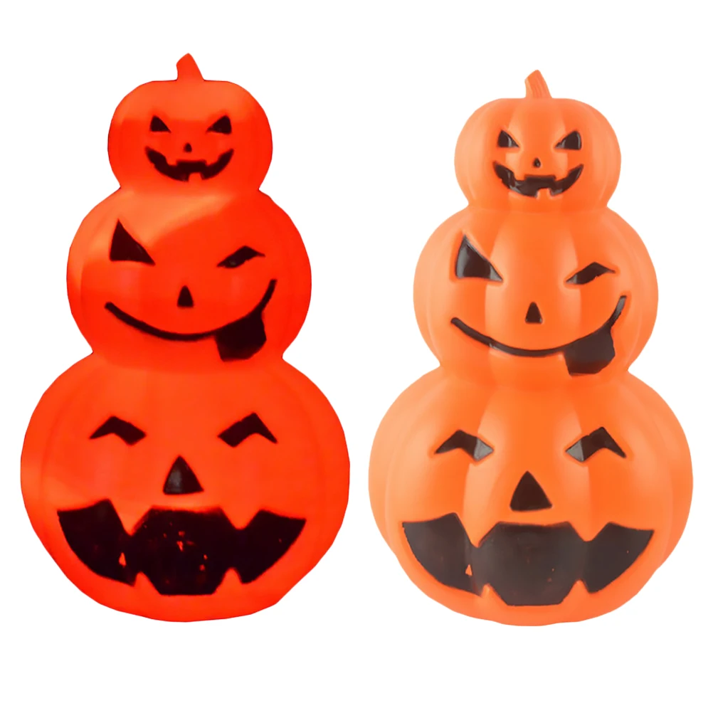 

2 pcs Halloween Pumpkin Lights Decoration Supplies Bright Orange Festive Atmosphere Eco-Friendly For Home Garden Yard