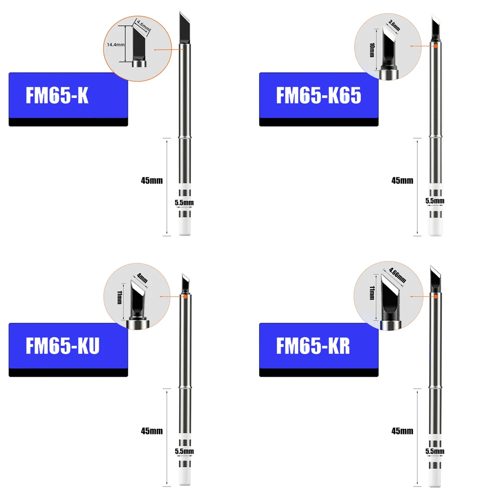 Imagem -03 - Pontas de Ferro de Solda Fm65 para T65 Hs01 Gvda300 T85 Sh72 Substituição Aquecedor Solda Compatível com Série sh Não Aplicável T12