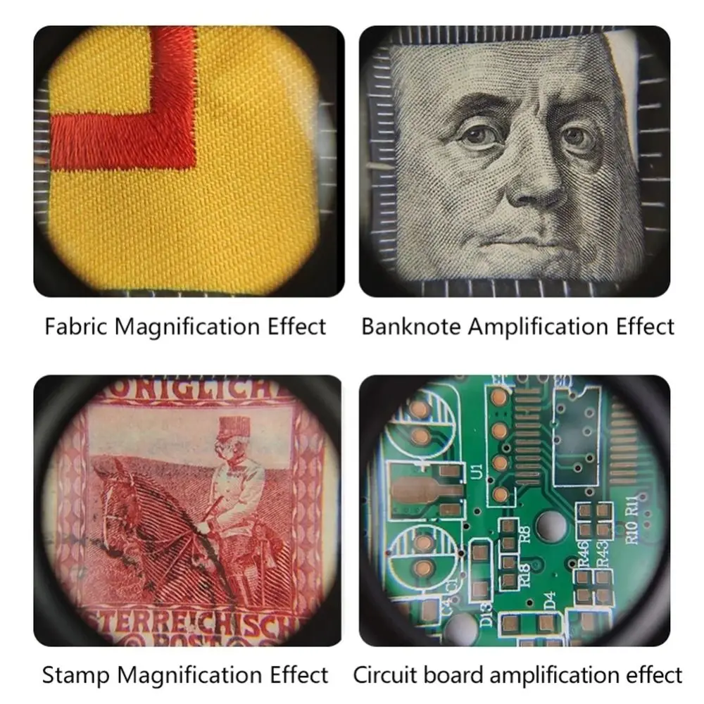 Portable Mini Magnifier Magnifying Glass Reading Durable Pocket Magnifier Compact High Definition 10X Magnifying Glass Elderly