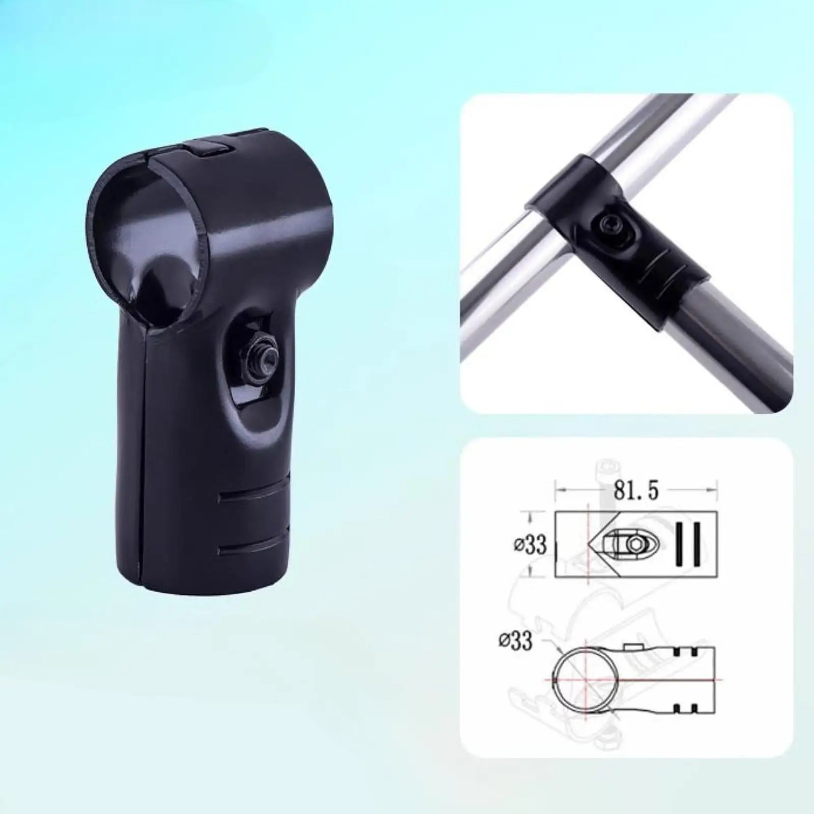 Heavy Duty Steel Pipe Connector Clamp Round Rod Adapter Part for DIY Shelving Assembly