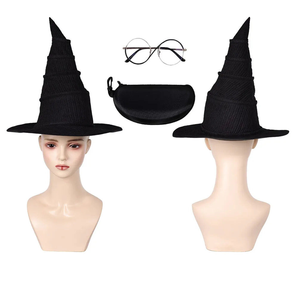 Mujeres adultas Elphaba fantasía bruja Cosplay gafas sombrero Halloween carnaval película Wiked disfraz accesorios Prop