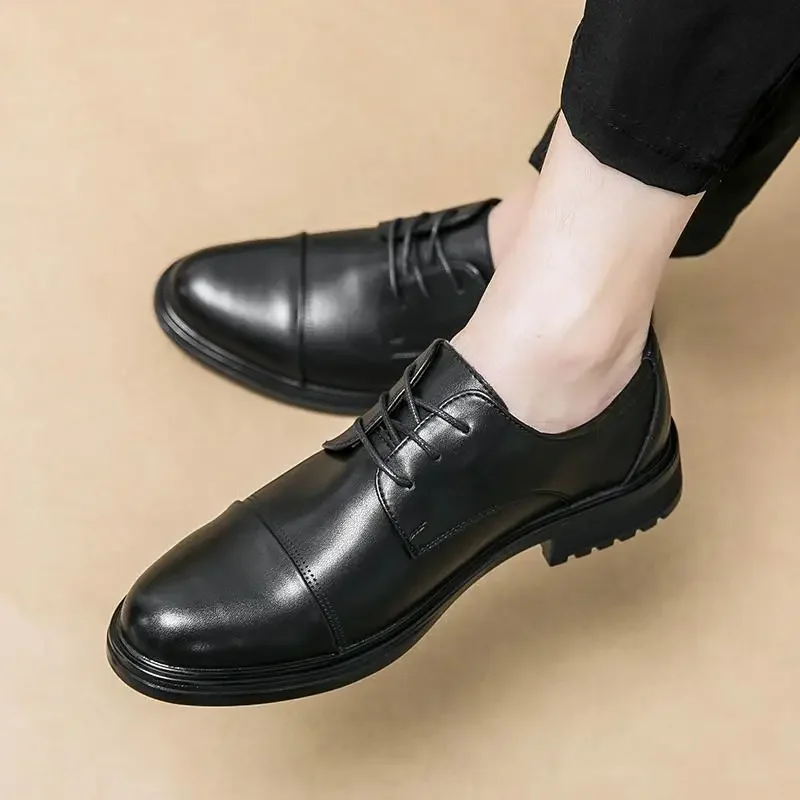 

Luxury Brand Men's Oxford Shoes Lace up Casual Dress Shoes Pointed Toe Mixed Color Office Wedding Leather Shoes