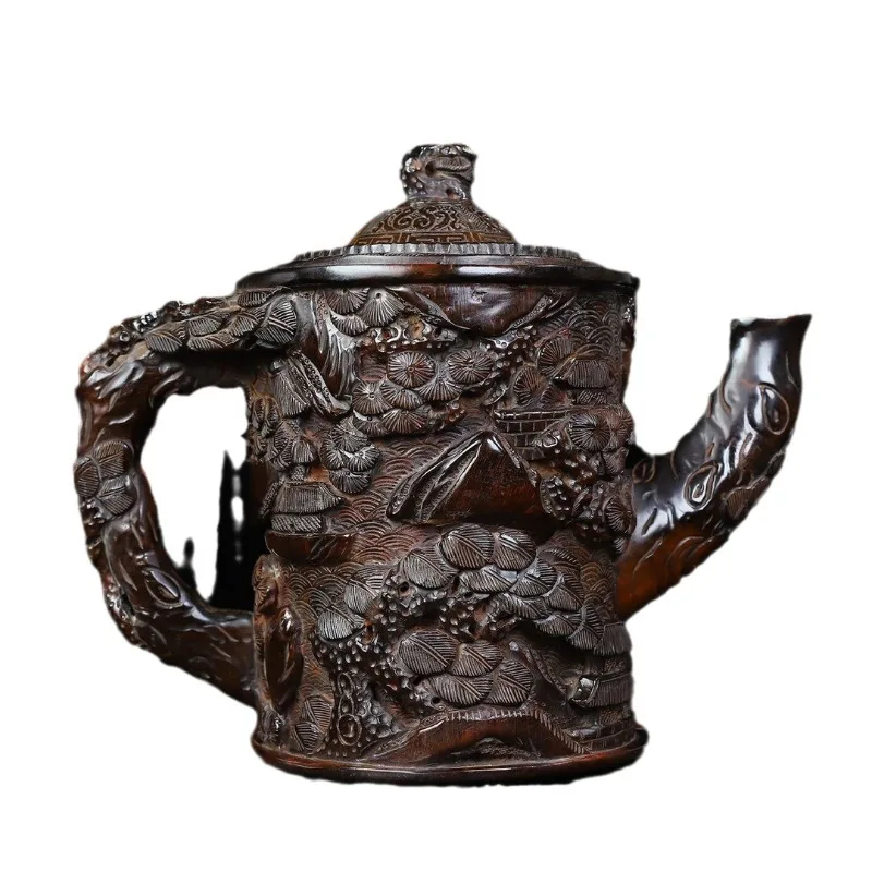 High-quality imitation horn beast pattern dragon handle handle wine jug, purely handmade ornament