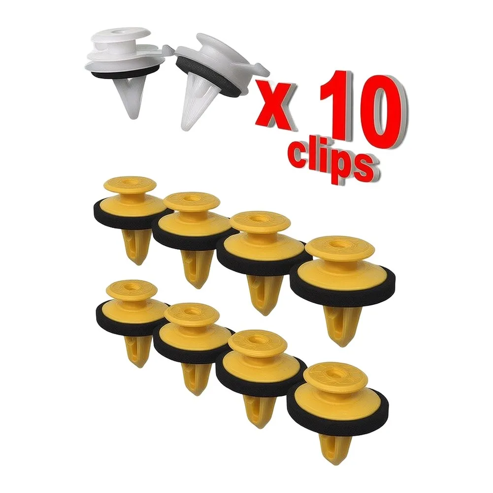 10PCS Yellow White #Plastic A Pillar /Post Trim Clips \Windscreen Moulding Retainer \Fastener Set For Land For Rover Discovery