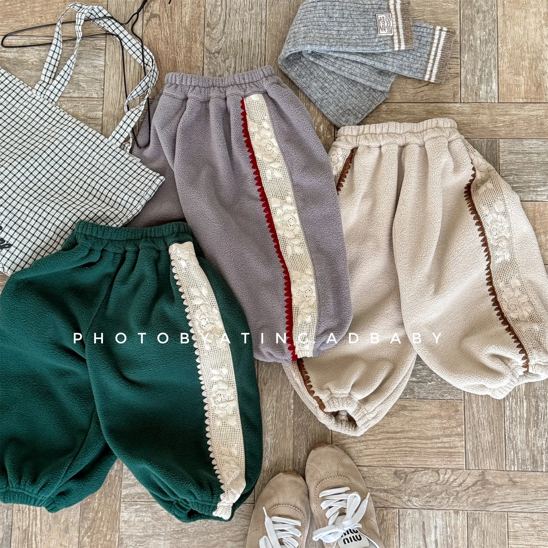 

2025 Winter New Children Fleece Sweat Pants Boys Casual Pants Plus Velvet Thick Baby Girls Loose Trousers Kids Warm Clothes