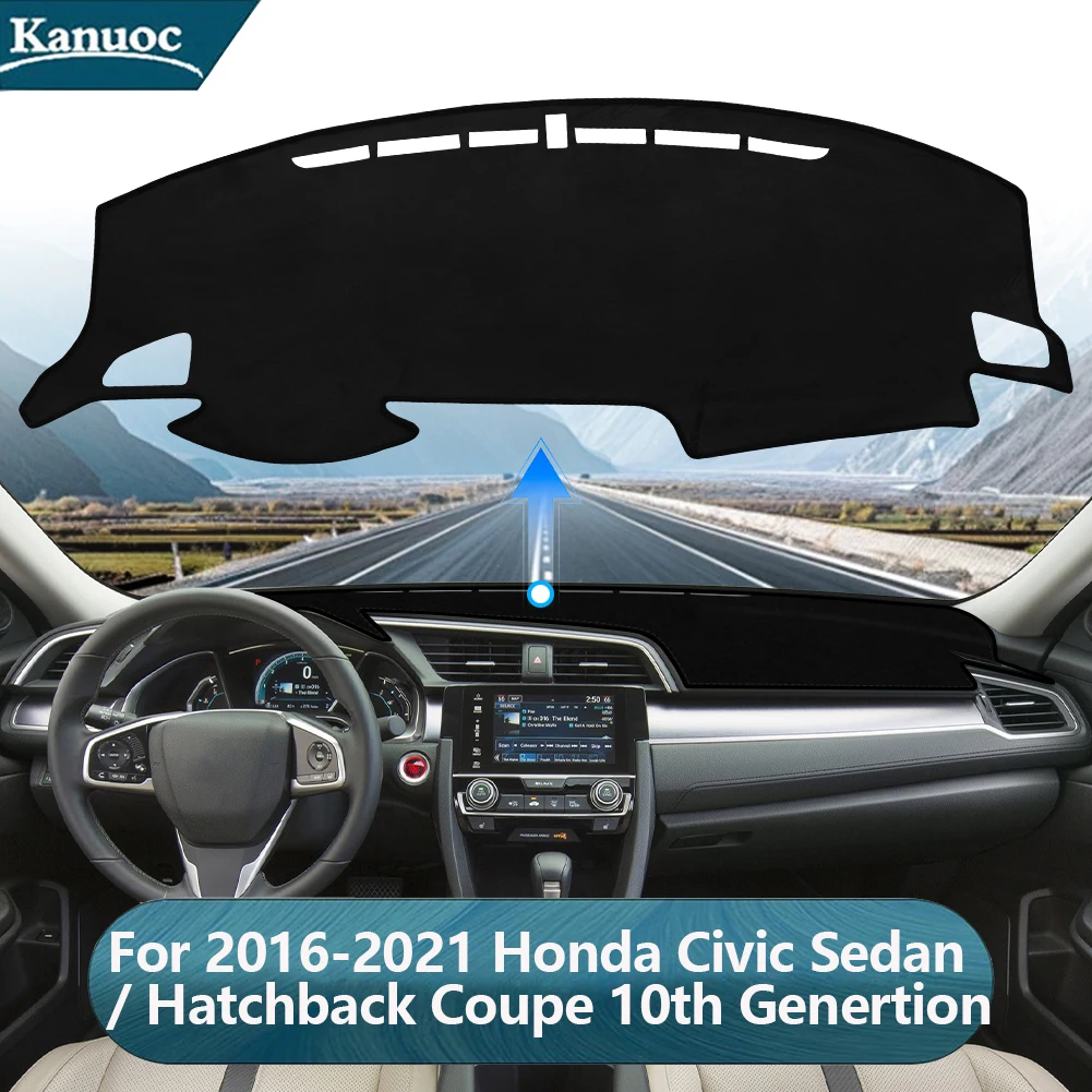 

Чехол на приборную панель автомобиля для Honda Civic Sedan/Hatchback Coupe 2016-2021, солнцезащитный козырек 10-го поколения, ковер, автомобильные аксессуары
