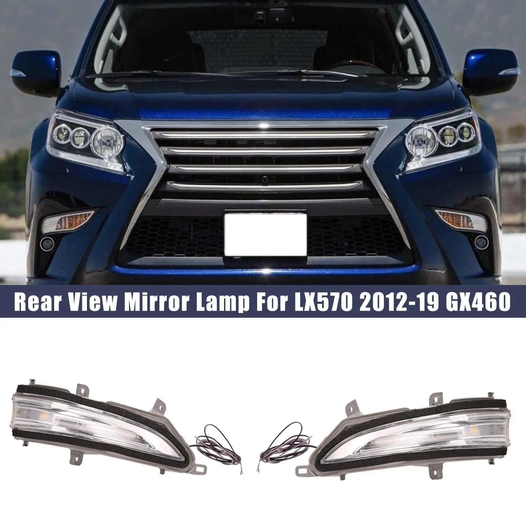 Car LED Side Wing Rear View Mirror Lamp Turn Signal Light Indicator Flash Light for LX570 2012-19