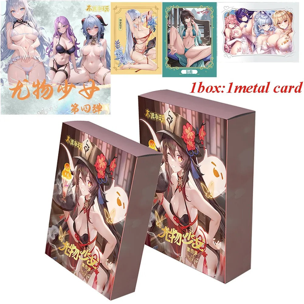 New Youwu Girl Wave 4 Goddess Story Silve Metal Collection Cards Anime Girl Sexy Swimsuit Bikini Card Doujin Toy And Hobby Gift