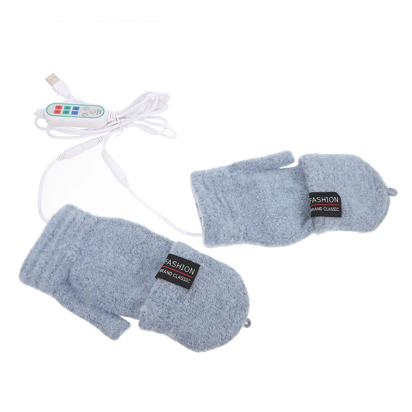 

USB Heating Gloves Heated Women Sports Warm Winter for Intelligent Charge Fingerless Knitting Mitts Outdoor Half Man Miss