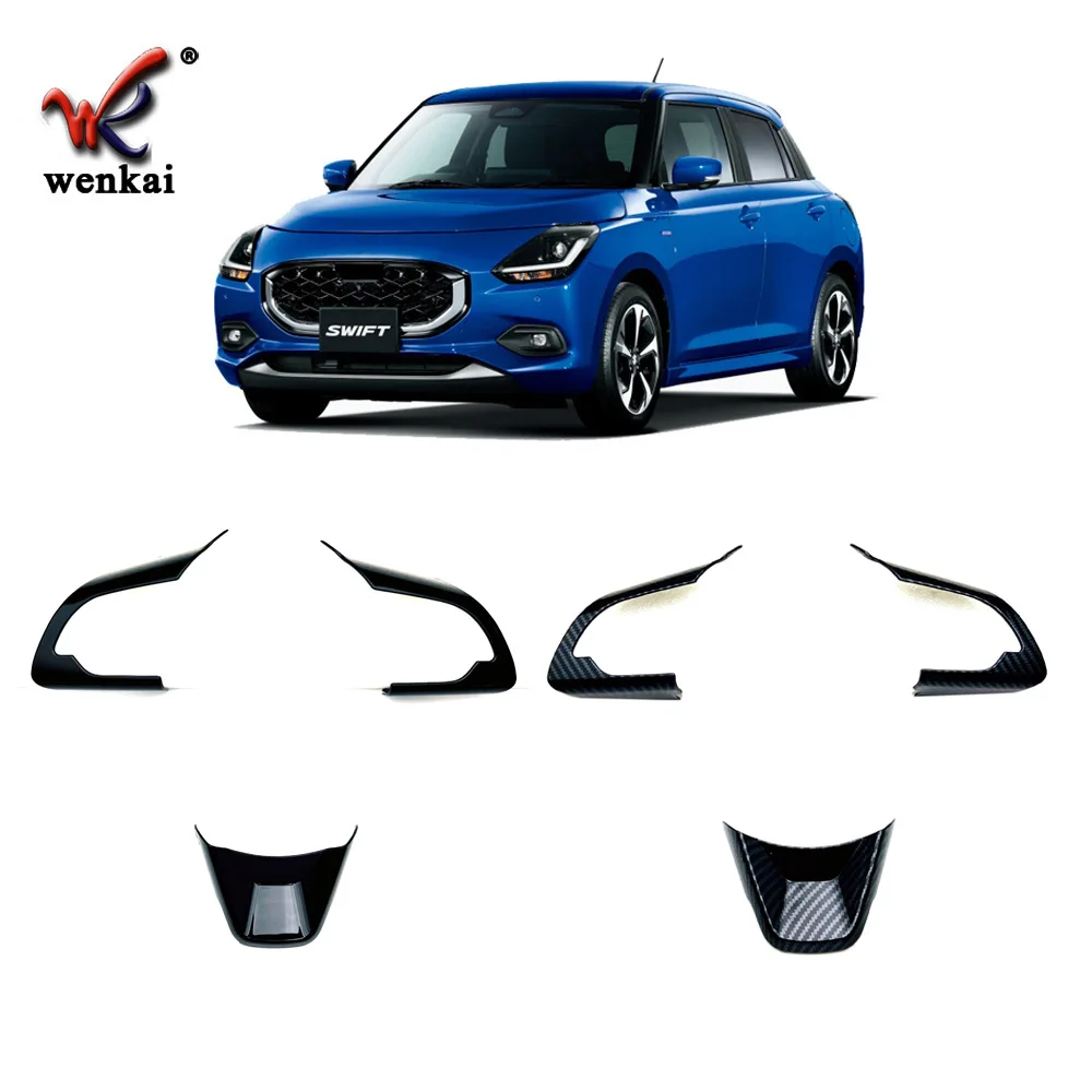 

For Suzuki Swift ZC ZD 2024 2025 Car Accessories Interior Steering Wheel Trim Cover Molding Decoration Stickers W4