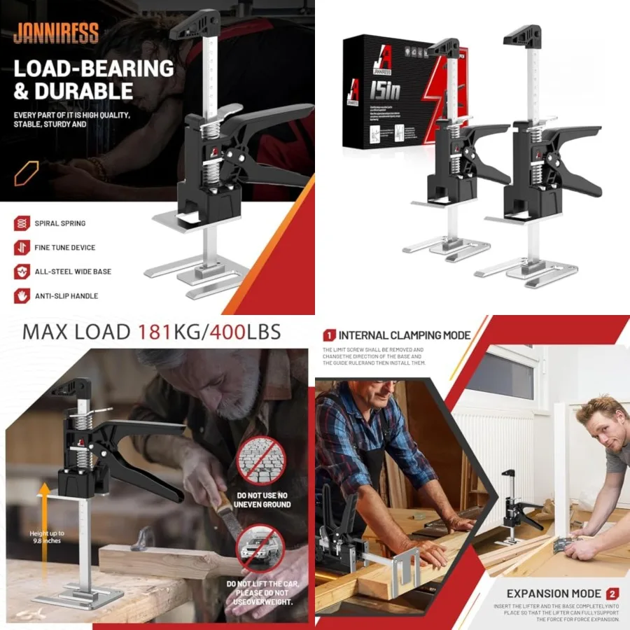 

Labor Saving Arm Jack Handle 2 Pack, 15 in Construction, Multifunctional Furniture Jack for Installing Cabinets and Wall Tile H