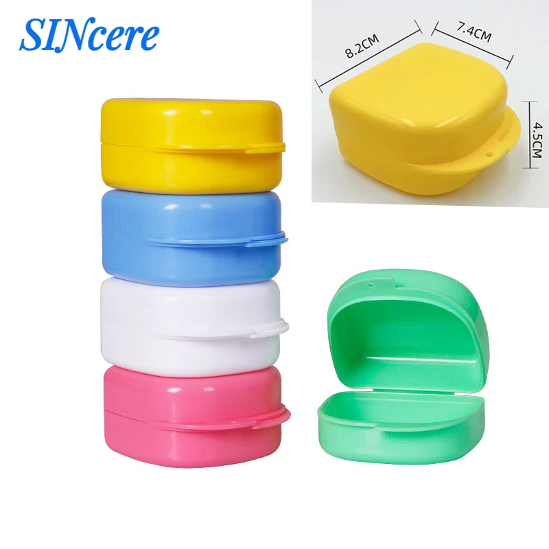 10pcs Denture Tray Box Dental Orthodontic Braces Retainer Case Dental Denture Box False Teeth Protective Case