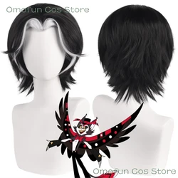 Anime Husk Cosplay Wigs Short Black White Resistant Synthetic Hair Accessory Halloween Party Costume Props