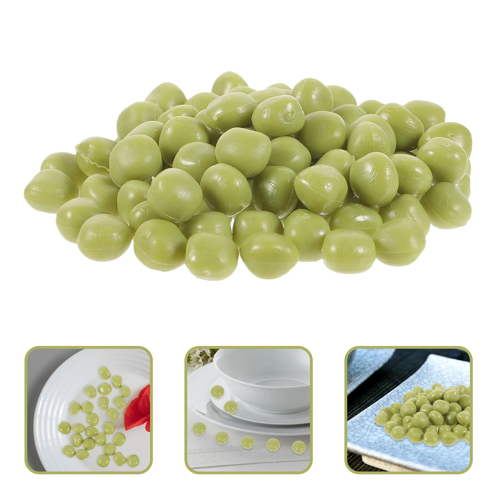 100 Pcs Small Artificial Plants Pea Models Soybean Prop Restaurant Display Vegetables