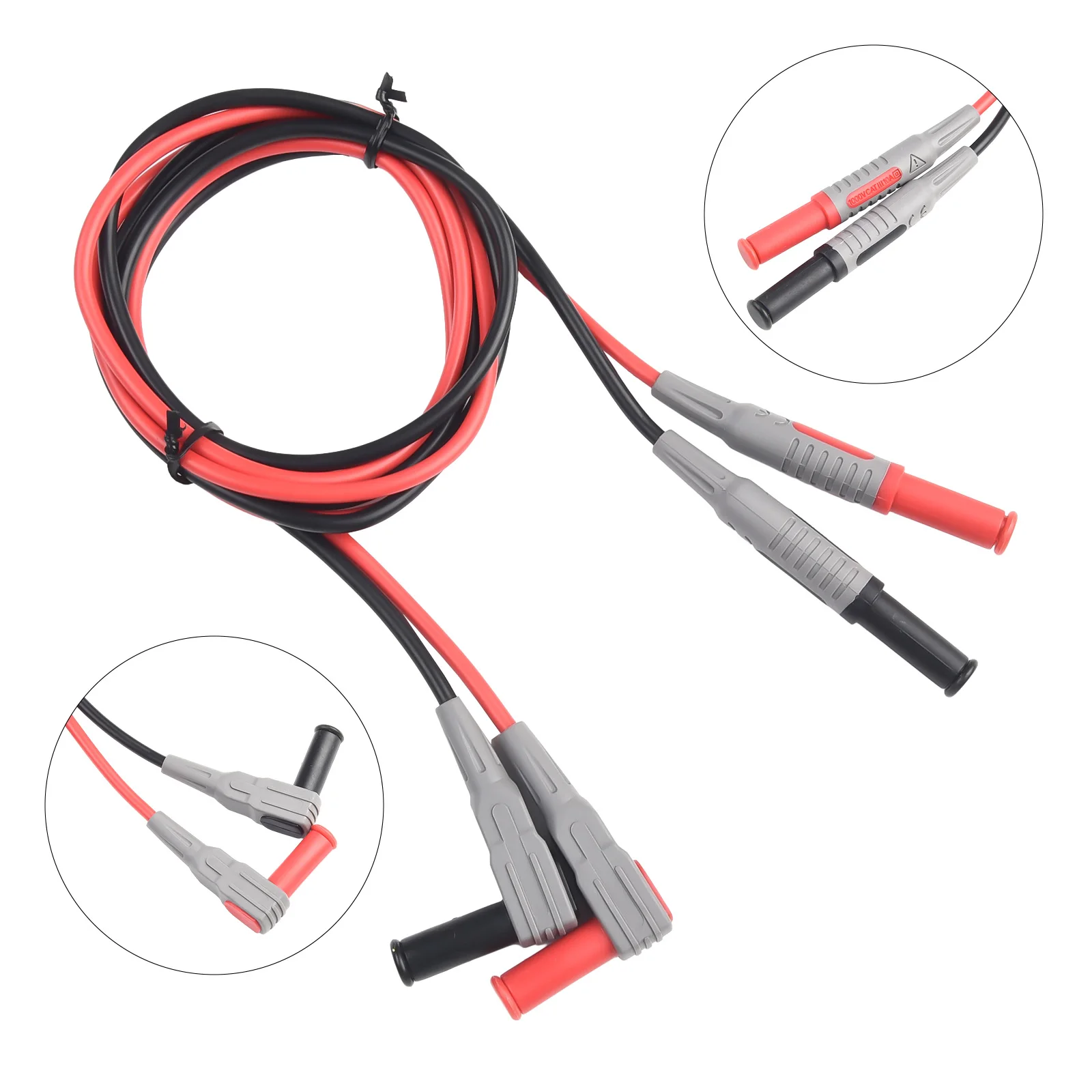 Electrical Measurement Cable Kit with 4mm Banana Connectors and Silicone Head Protection for Enhanced Durability and Safety