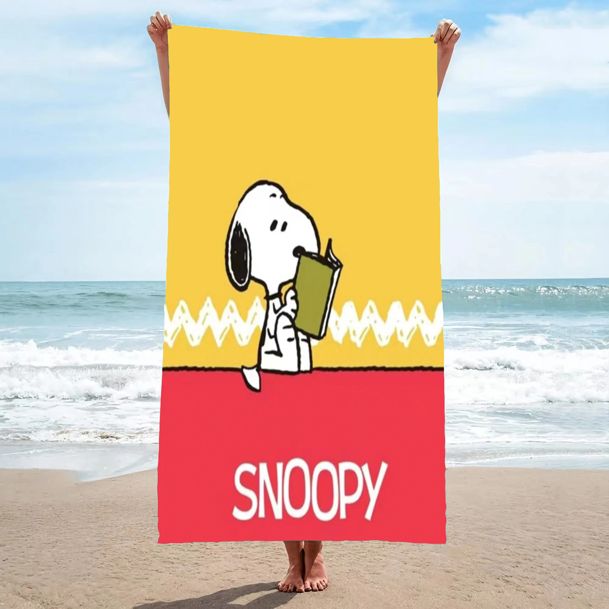 Ręcznik plażowy Snoopy Anime z mikrofibry śliczne Kawaii wystrój pokoju kąpiel dzieci ręczniki do rąk łazienka domowy prysznic prezenty dla dzieci