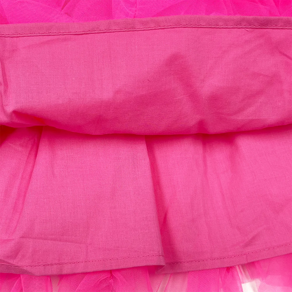 Kleinkinder Herzförmiger Druck Langarm Strickkleid in Schwarz und Rosa, Kinder Mehrlagiges Flauschiges Tüll-Prinzessinnenkleid für Geburtstagsfeiern und Alltag – Detail 7