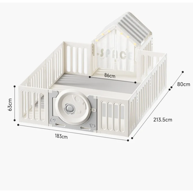 روضة أطفال رائد الفضاء للأطفال، نشاط زحف، بوابة أمان للمساحة، ساحة لعب داخلية مع تصميم تخزين متعدد الوظائف وقابل للطي #6