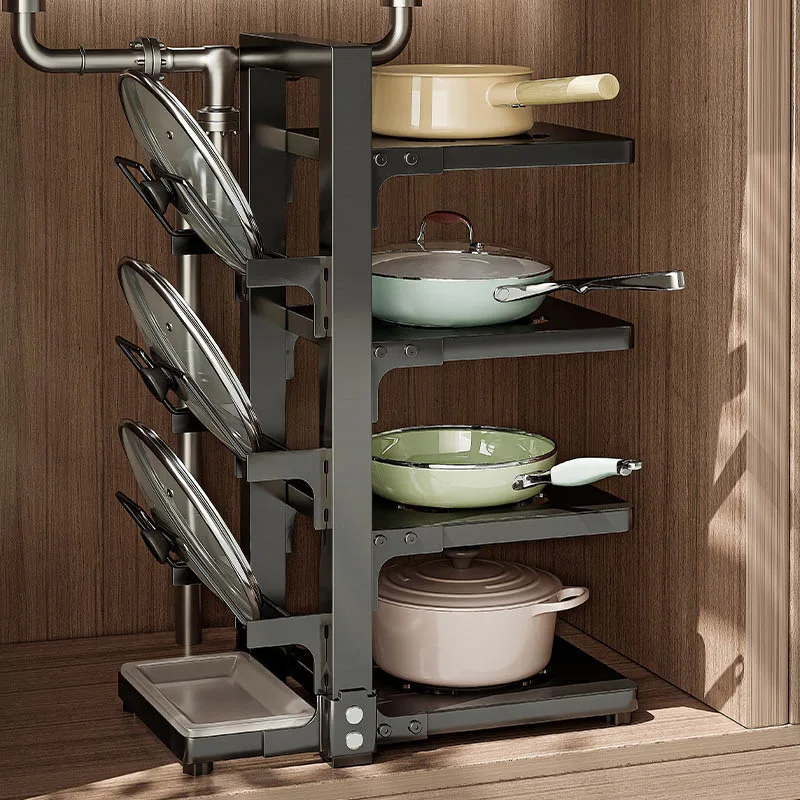 

Полка для кухонных кастрюль, полка, многослойная столешница для дома, стойка для приготовления овощей, многослойная полка для хранения кастрюль в шкафу для раковины