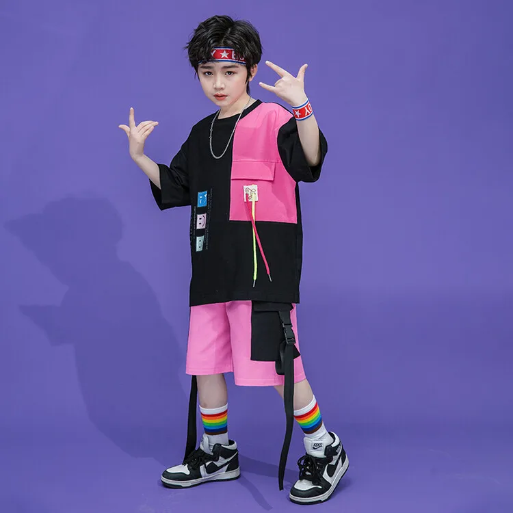 어린이 거리 댄스 슈트 소년과 소녀 게임 공연 의상 재즈 댄스