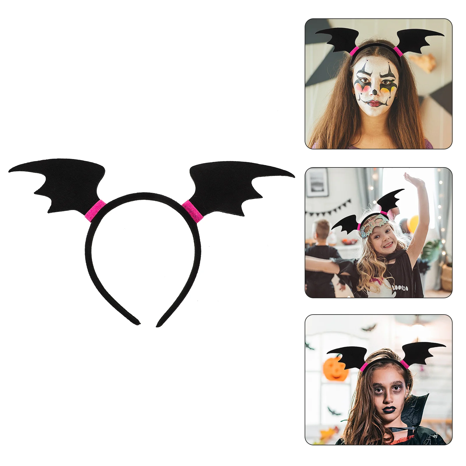 Stirnband Mädchen Fledermaus Kostüm Haar bänder Flügel Kopf bedeckung Kleidung Poncho schwarz Halloween Party Haarband