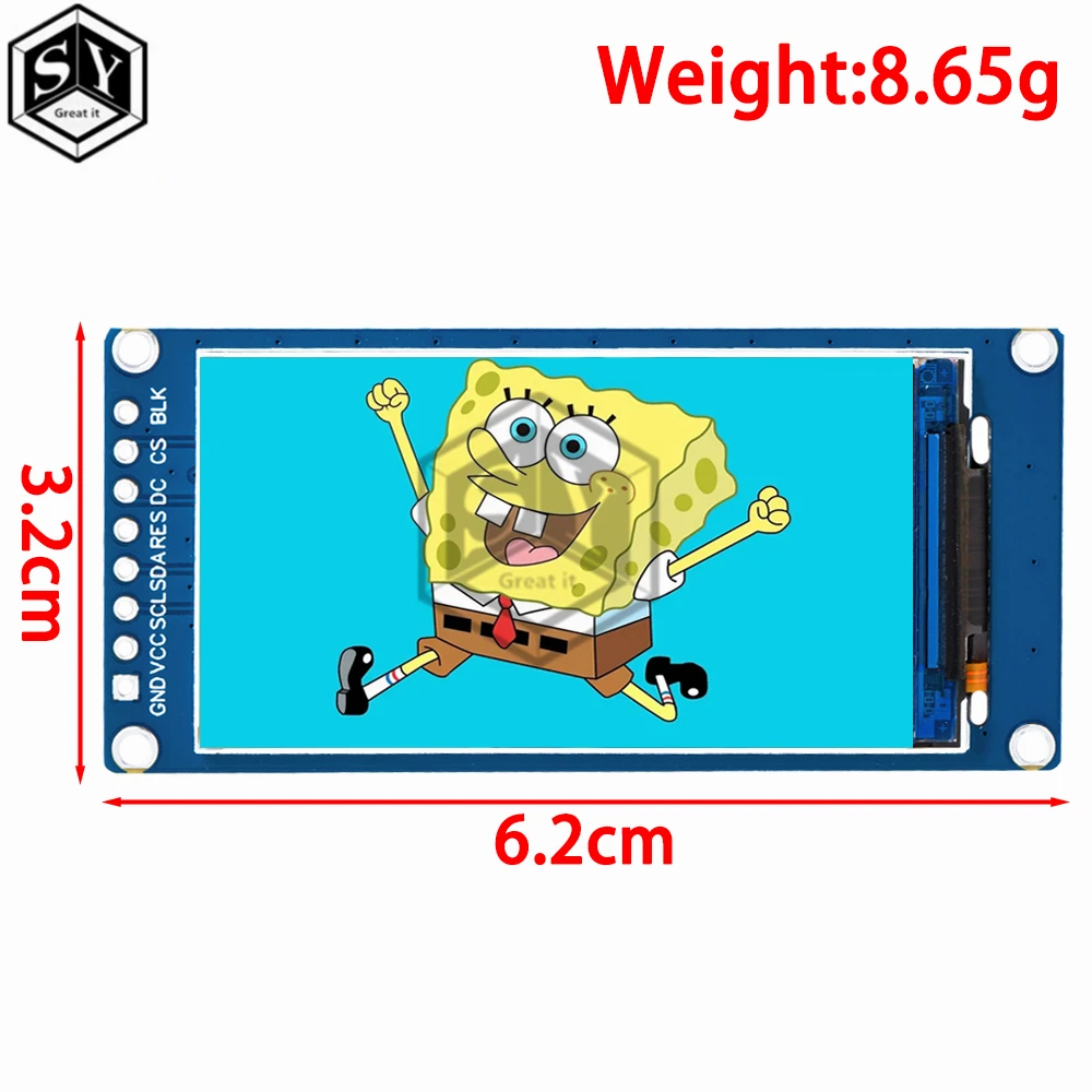 1PCS New 1.9 inch IPS full angle TFT display screen LCD screen color display module SPI serial port high-definition 170x320