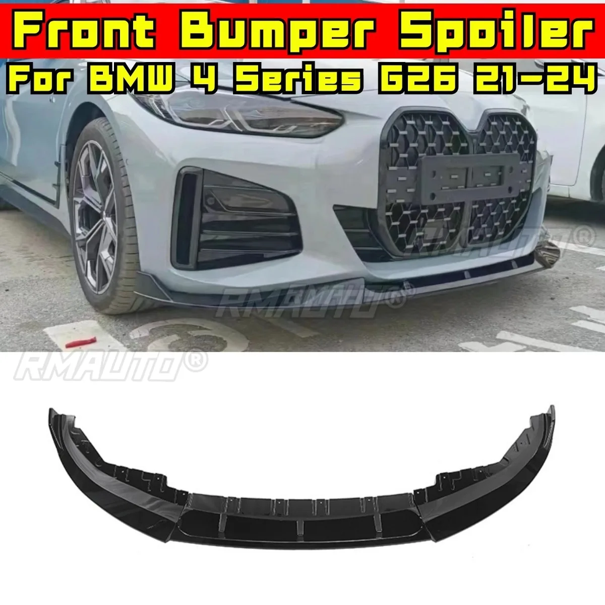

Car Front Bumper Spoiler Lip Diffuser Modification Part For BMW 4 Series 4-Door G26 2021-2024 Bumper Guard Protector Cover