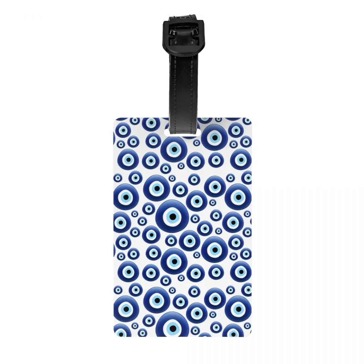 Custom Mediterranean Evil Eye Protection Luggage Tag Lucky Charm Amulet Hamsa Travel Bag Suitcase Privacy Cover ID Label