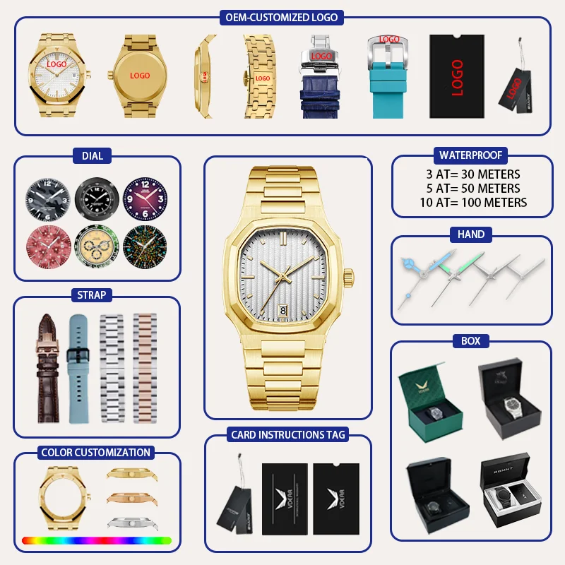 Commercio all'ingrosso 3d Stampa Quadrante Quarzo da uomo Lancette luminose 3atm Impermeabile Business Horloge Voor Heren Logo personalizzato Orologio classico da uomo