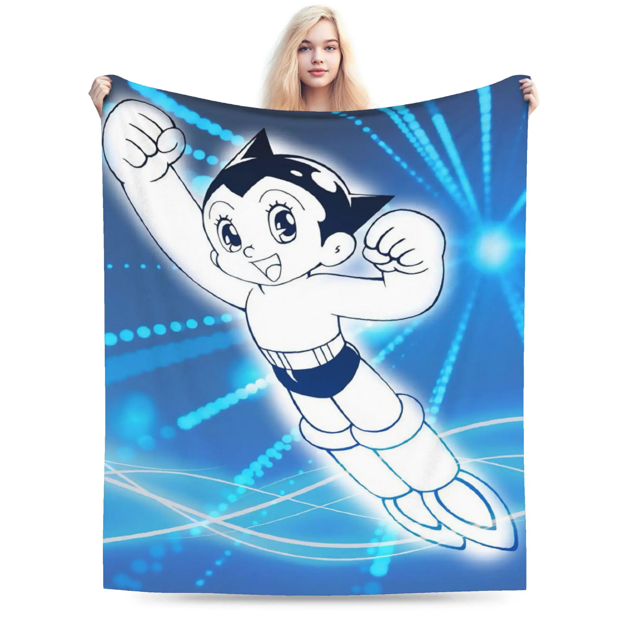 Novelty Design Astroboy Astro Boy Blanket Lightweight Thin Flannel  Comfortable Throw Blankets Machine Washable