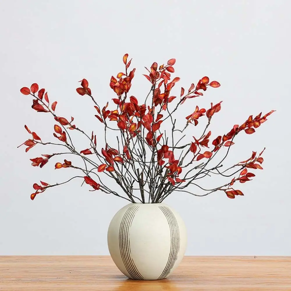 Plastic Autumn Artificial Branches Elegant Realistic Simulated Autumn Leaf Handmade Non-Fading Fake Plants Home Decor