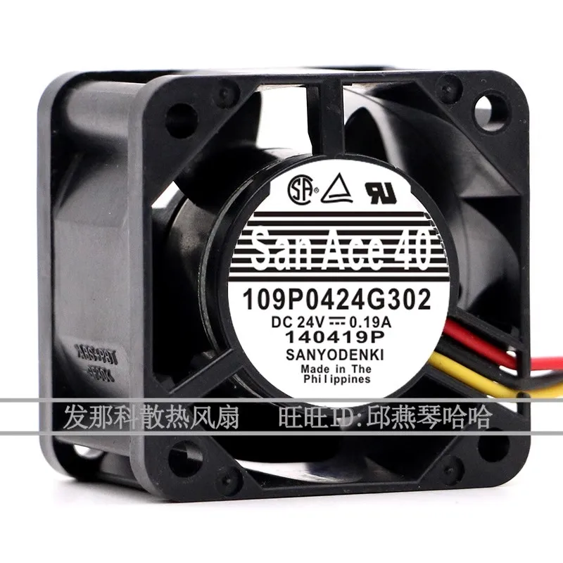 New CPU Fan for Sanyo 109P0424G302 4028 DC24V 0.19A 4CM Axial Flow Fan Cooling Fan 40*40*28MM