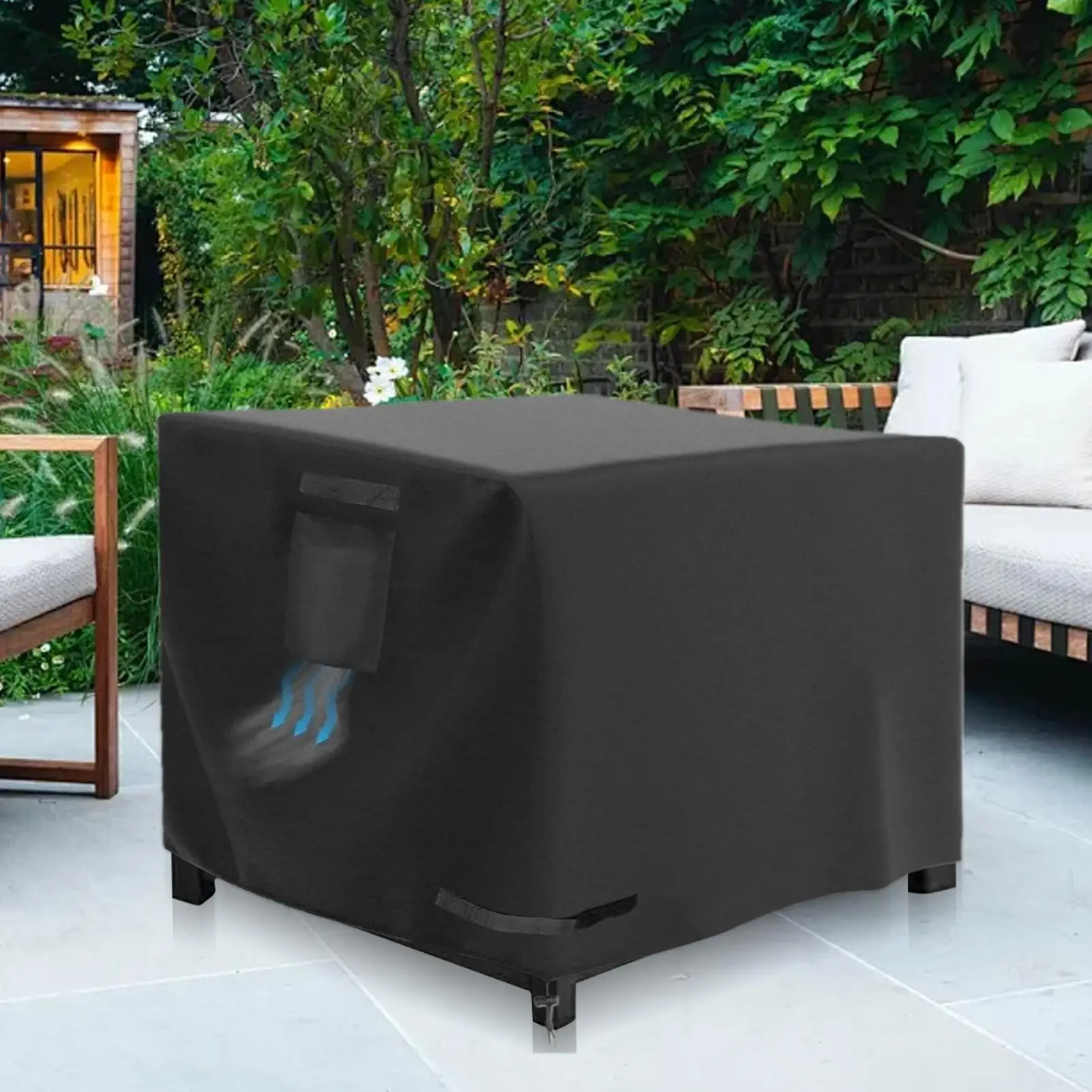 Outdoor Fire Pit Cover 30 Inch Waterproof Heavy Duty Shield Fire Pit Protective Cover For Patio Porch Camping Indoor Outdoor view 4