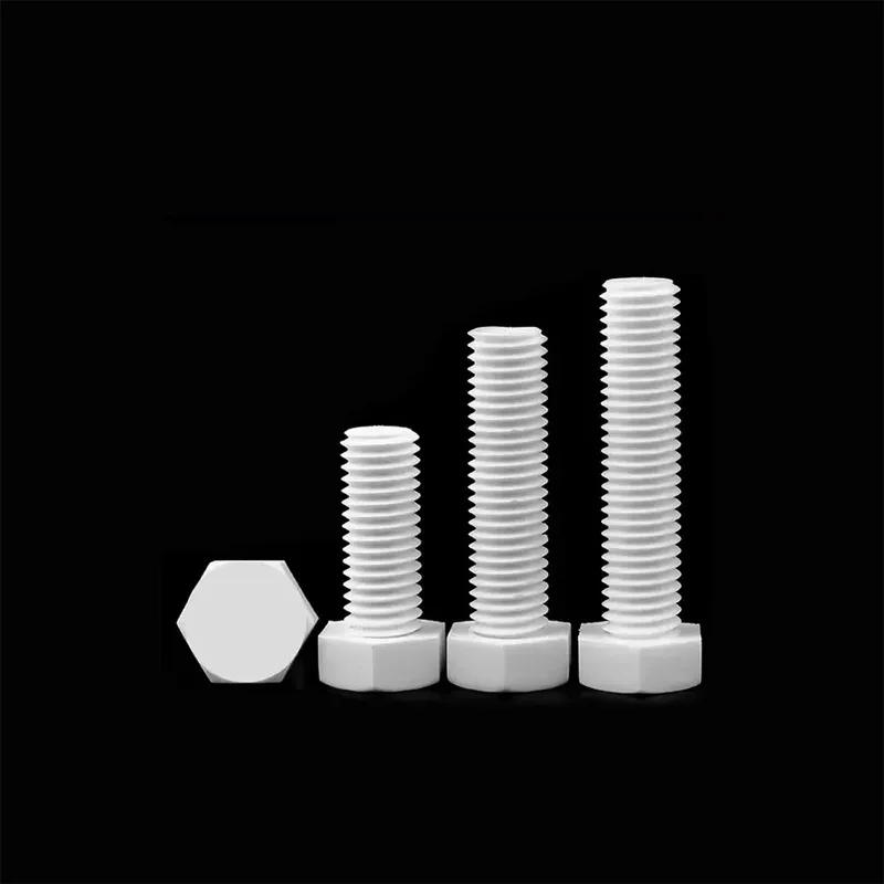 PTFE Insulated Plastic Hex Bolt Strong Acid Alkali And High Temperature Resistant M16 M18 M20