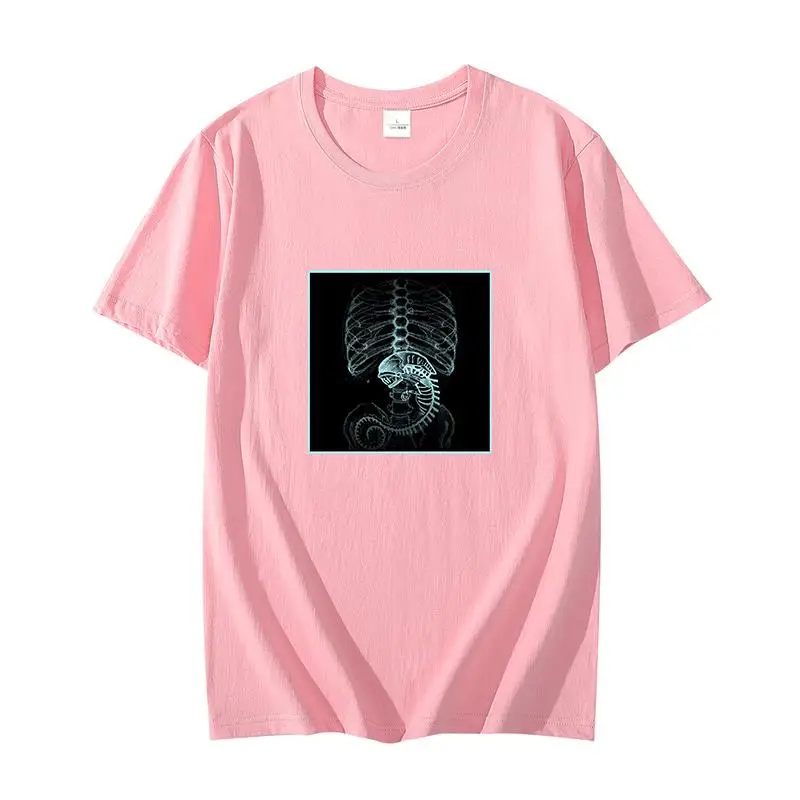 

Alien Bone Tshirt Men Short Sleeves Graphic T Shirt Stylish T shirt 100% Cotton Tees Harajuku O-neck T-shirt Men's clothing