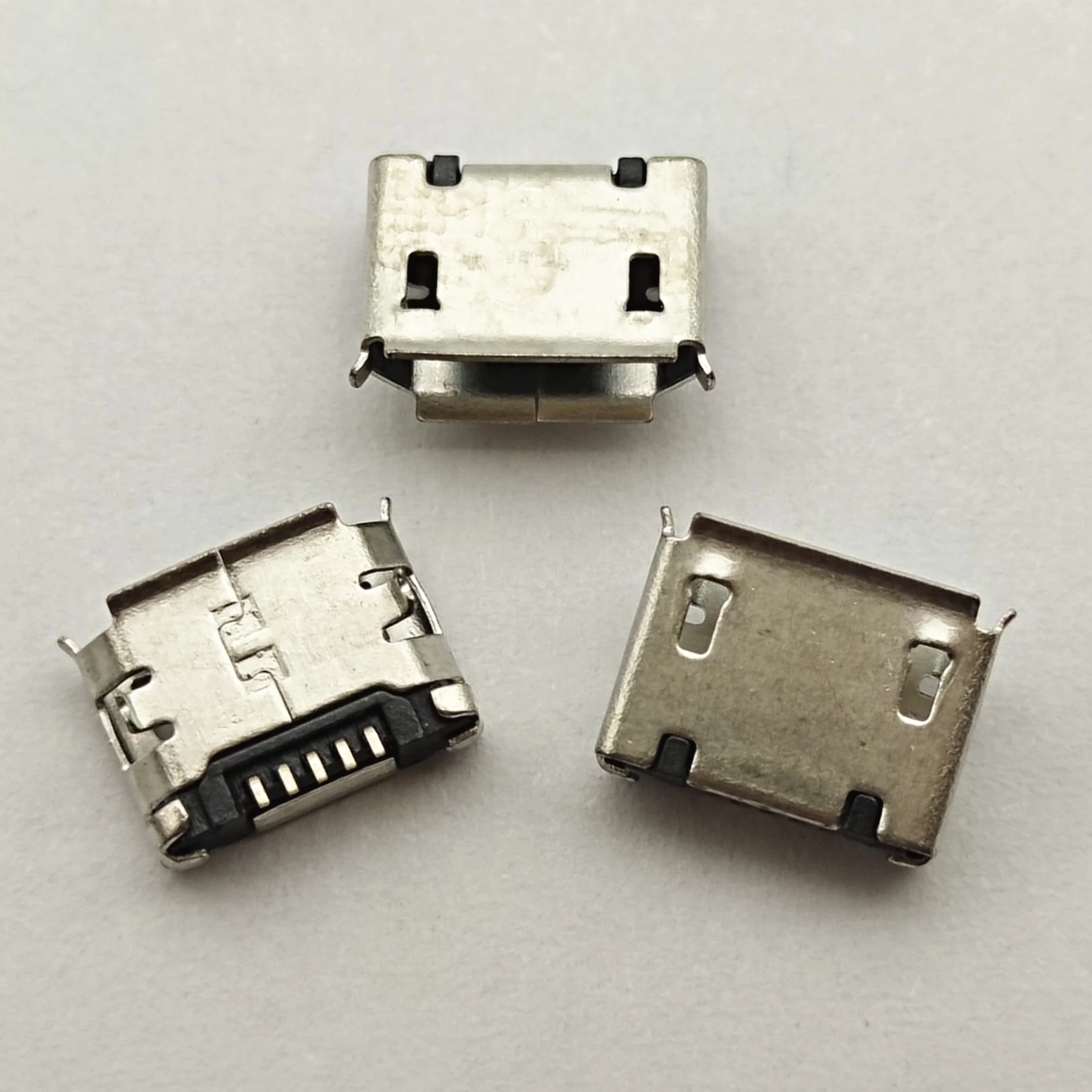 Mini Conector Micro USB de 100 piezas, 5 pines, 6,4mm, aguja corta, 5P, DIP2, puerto de datos, Conector de puerto de carga para enchufe final móvil