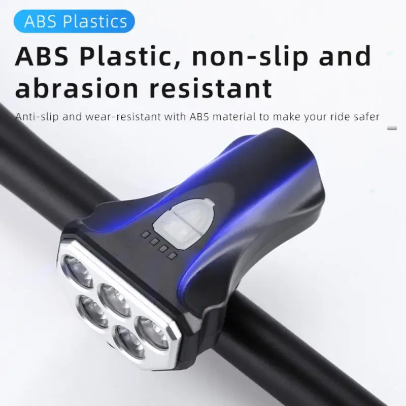 5 светодиодных лампочек, аккумуляторная зарядка через USB, новинка 2024, улучшенные мощные передние фонари для велосипеда, горного велосипеда