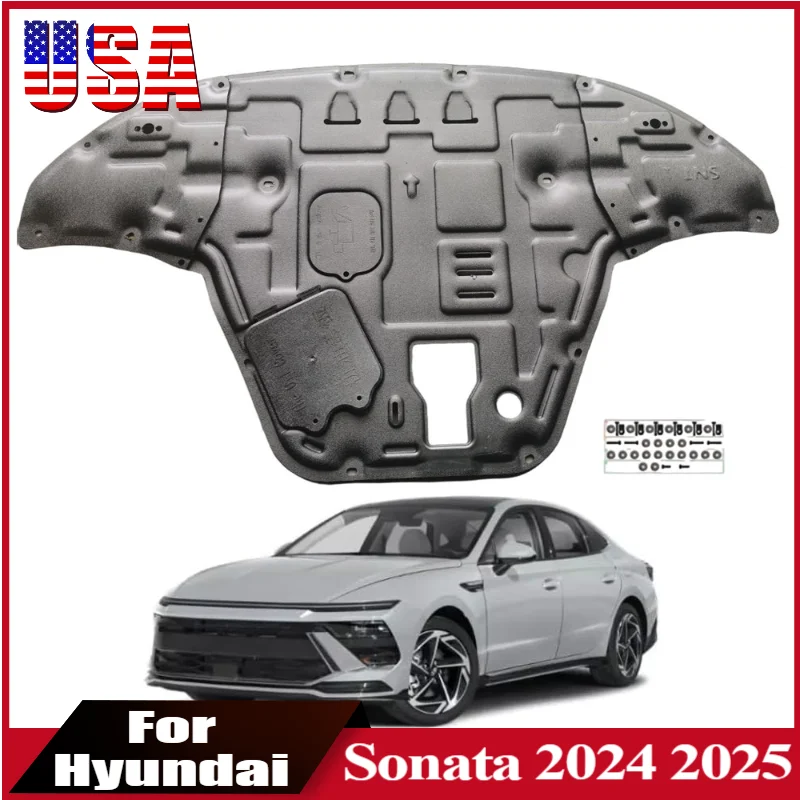

Front Engine Splash Shield For Hyundai Sonata 2024 2025 Under Engine Cover Protection Guard Plate Mud Flaps Car Accessories