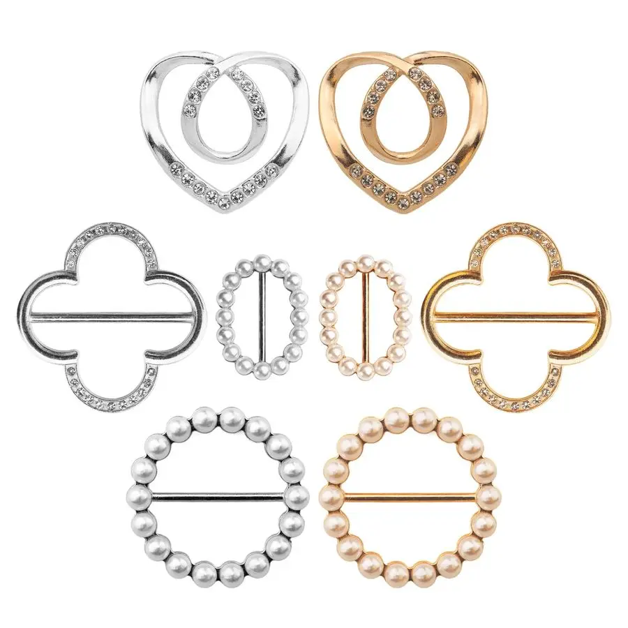 

Cute Scarf Ring, Premium Shirt Tie Clips for Women Clothing accessories, 4 Elegant Styles Tshirt Waist Cinch Clip Buckles with R