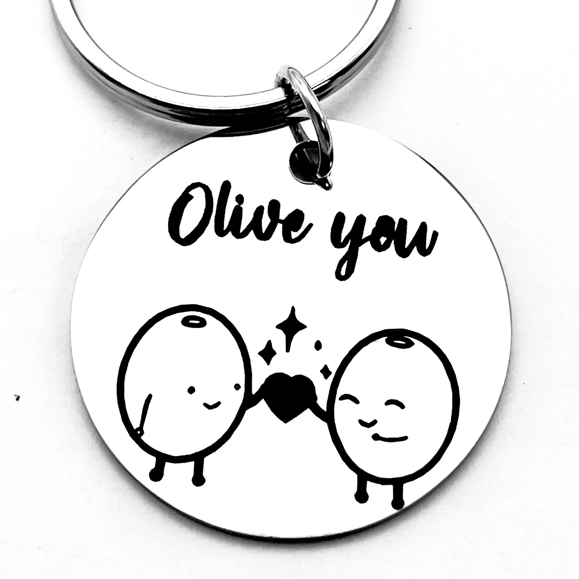 Olive you, lindo llavero del Día de San Valentín, regalo para novio, novia, mejor amigo, esposa, marido, regalo de fiesta navideña