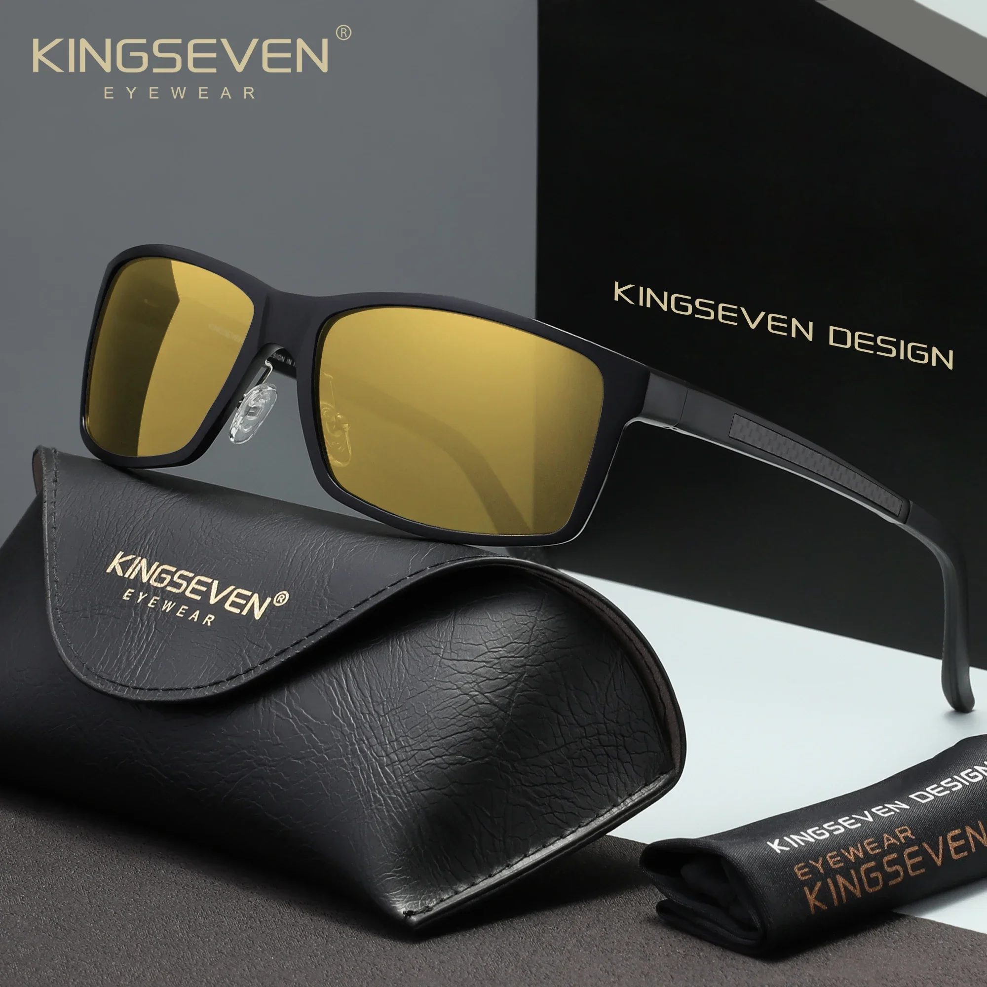 KINGSEVEN Trendige Design-Marken-Sonnenbrille mit Spiegelgläsern, polarisierte UV400-Brille, hohe Qualität für Männer und Frauen, Fahrbrille.