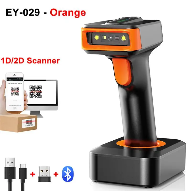 Top 2D Bluetooth QR Code Screen Reader With Base 3-in-1 Wireless Barcode Scanner 2500mAh Battery With Power Level Indicator