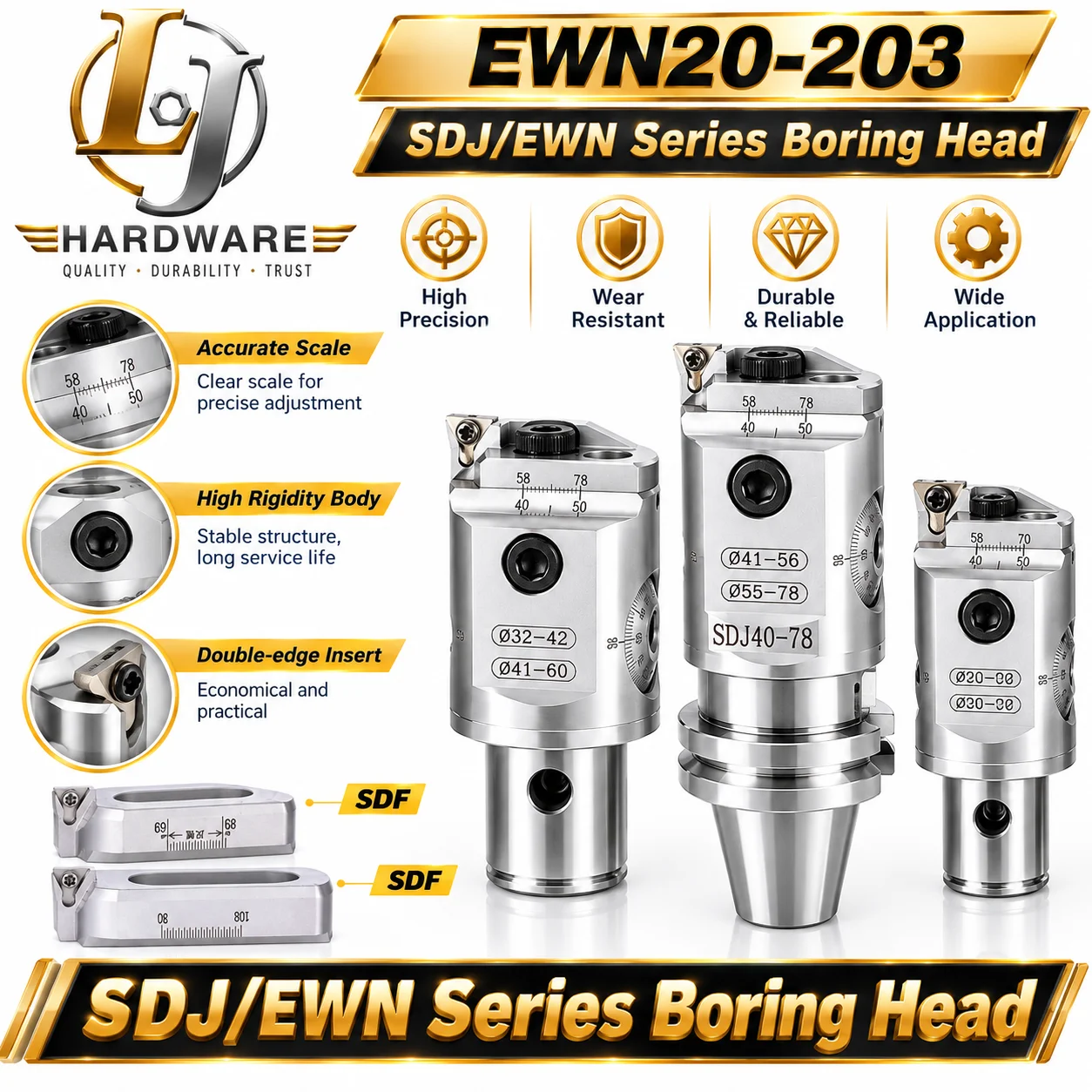 RBH EWN New SDJ Fine Boring Head SDJ08 SDJ10 SDJ12 SDJ14 SDJ16 TPGT0902 Plugin Pairing Adjustable Boring Head Bore LBK1 LBK CKB