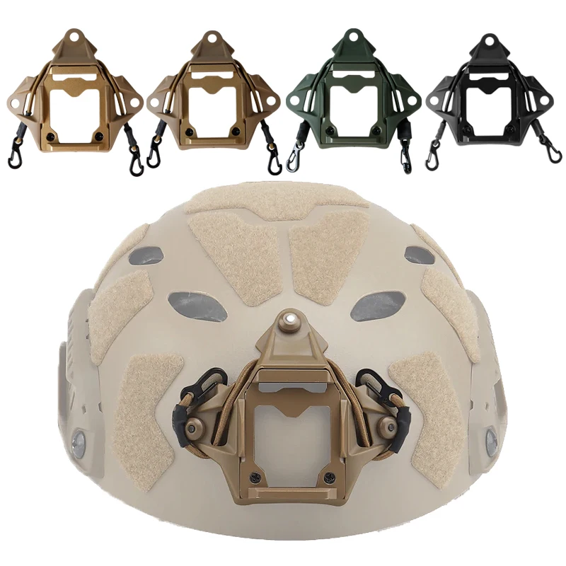 BOOIU Taktischer Helmhalterungsadapter, Nachtsicht, Aluminiumlegierung mit Hakenseil, NVG-Helmhalterung, Zubehör für FAST-Helm