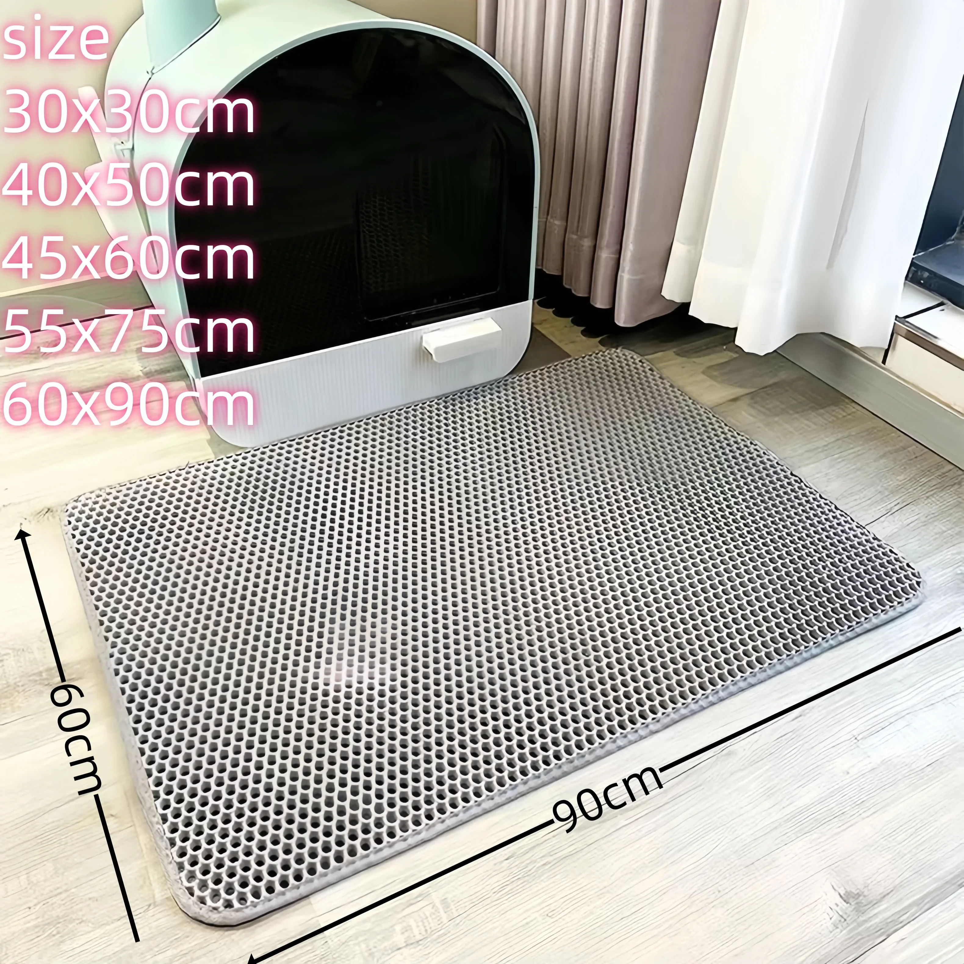 Large size Cat Litter Mat Double Layer Waterproof Cat Litter Mat Non-slip Sand Basin Filter Kitten Washable Pet Toilet Cat Mat