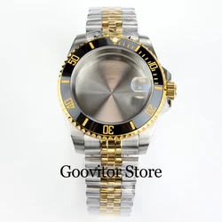 40mm NH35 watch case silver gold oyster jubilee bracelet stainless steel fit NH35 NH36 movement 28.5mm Dial Submariner Sapphire