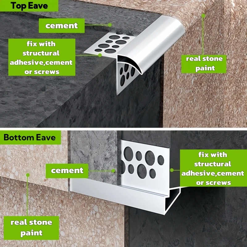 Outdoor Drip Line LED Eave Light Aluminum Profile Eagle Beak Drainage Channel Window Rooftop Terrace Waterproof Bar Strip Lights