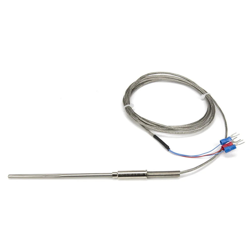 FTARP08 PT100 type 2m metal braided cable 100mm flexible probe head RTD temperature sensor diameter 3mm 4mm 5mm 6mm